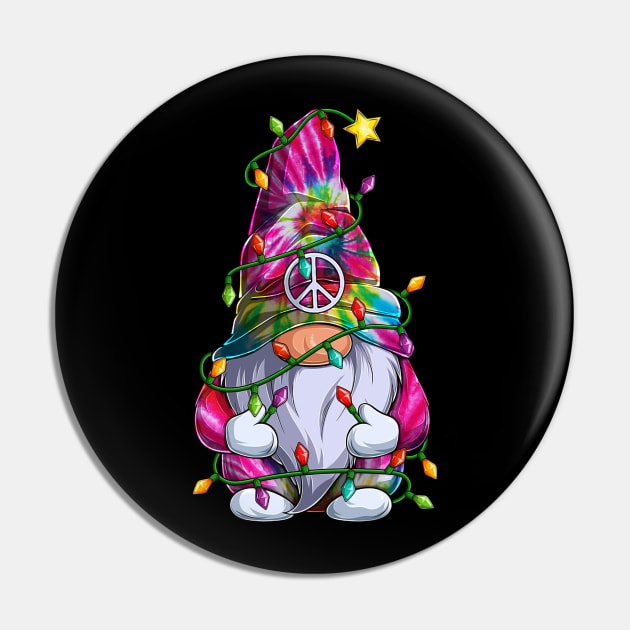 Cute Tie Dye Gnome Christmas Lights Xmas Gnome Lover Pin by Magazine