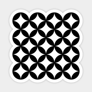 Traditional Japanese Shippo Pattern Black and White Magnet