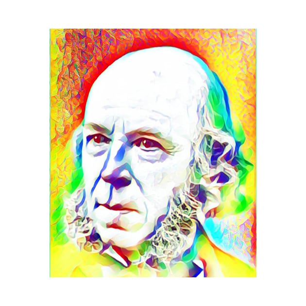 Herbert Spencer Colouful Portrait | Herbert Spencer Artwork 11 by JustLit