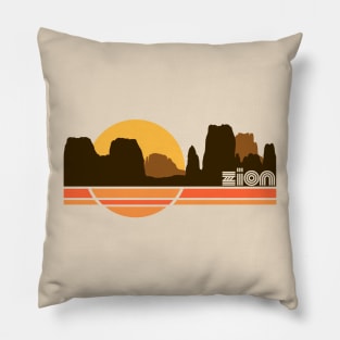 Zion National Park Retro 70s Tourist Souvenir Pillow