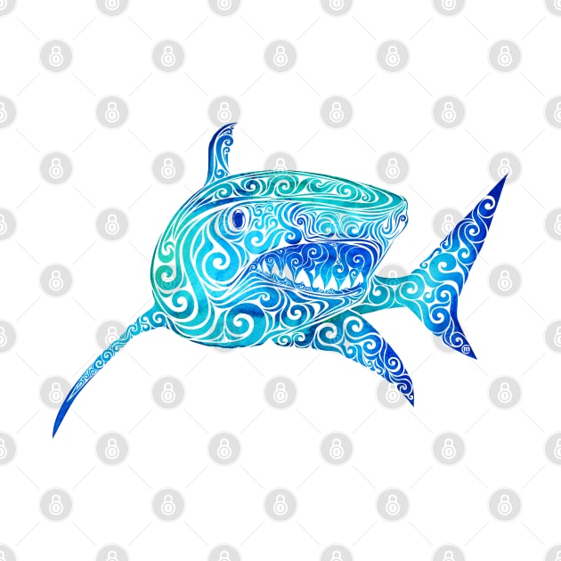 Swirly Shark by VectorInk