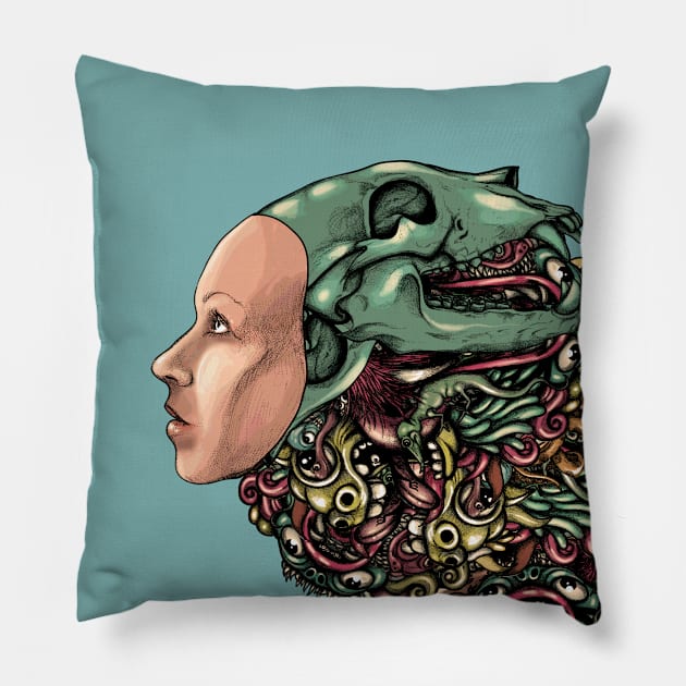 Hat of bones color Pillow by fakeface