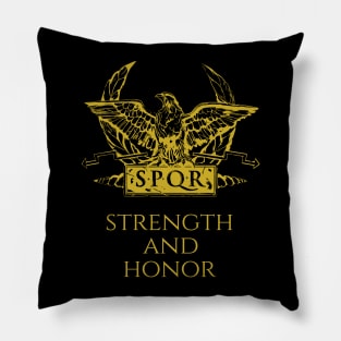 Strength And Honor! Ancient Rome SPQR Legionary Eagle Standard Pillow