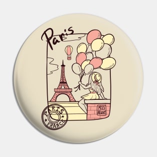 Paris France Balloons Pin