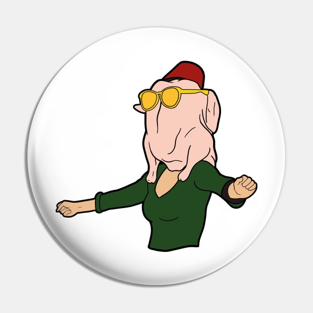 The Turkey Head Dance Pin by Daribo