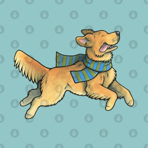 Running Golden Retriever by animalartbyjess