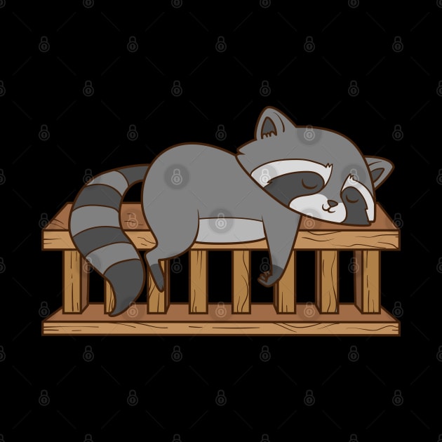 A cute, cheeky raccoon is sleeping. by theanimaldude
