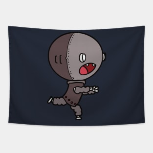 Adorable Baby Robot Running Tapestry