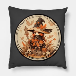 Witchy Whimsy: A Cozy Spell Amongst Skulls and Pumpkins Pillow