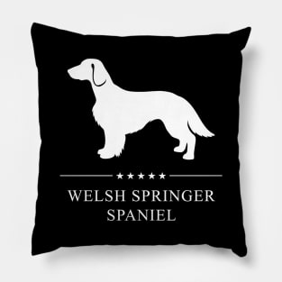 Welsh Springer Spaniel Dog White Silhouette Pillow