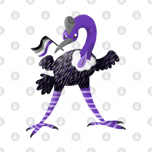 Asexual Pride Purple Cassowary Bird by narwhalwall