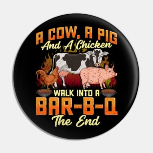 Funny Barbecue Grill Gifts Grilling Tee BBQ Master Chef Pin