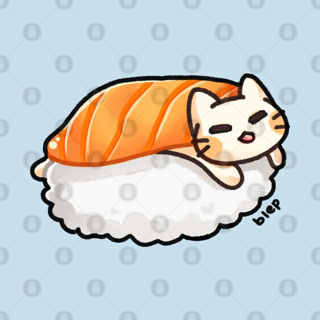 cat sushi blep by mushopea