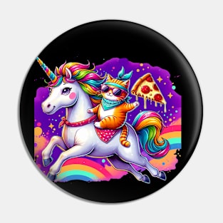 Pizza Unicorn and Cat Lover, Love Eating Pizza Pin