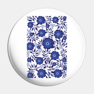 Blue and white Portuguese azulejo inspired pattern Pin