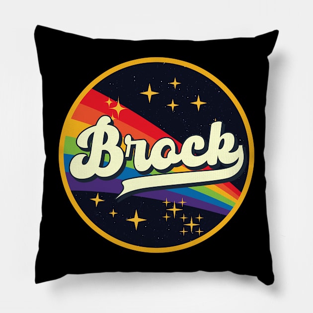 Brock // Rainbow In Space Vintage Style Pillow by LMW Art