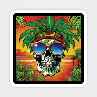 Reggae Music - Jamaican Stoner Skull 21 Magnet