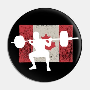 Powerlifting Squats Canadian Flag Pin