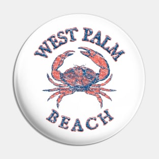 West Palm Beach, Florida, with Stone Crab on Wind Rose (Two-Sided) Pin