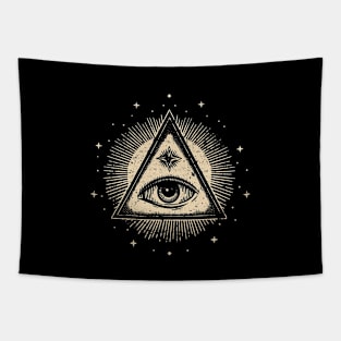 Boho Distressed Eye of Providence Tapestry