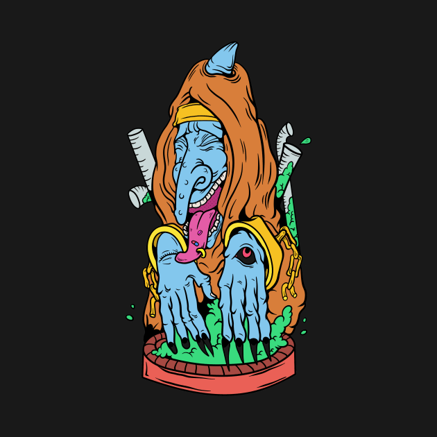 Dope witch cartoon illustration by slluks_shop