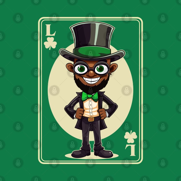 Black Leprechaun Shamrock Card St Paddys Day Festival by Apocatnipse Meow