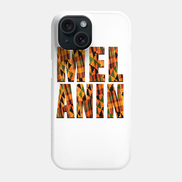 Melanin Kente Pattern Black Pride Gift Phone Case by Merchweaver