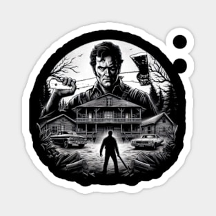 Ash Williams Evil Dead Tee - Unleash the Chainsaw Magnet