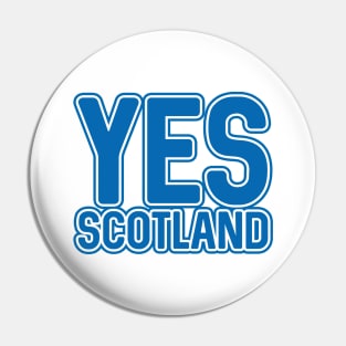 YES SCOTLAND, Scottish Independence Saltire Blue and White Layered Text Slogan Pin