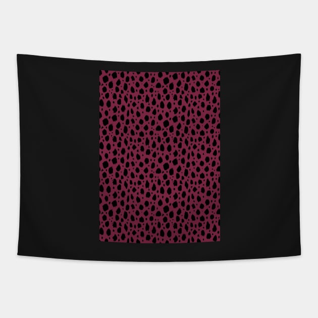 Red and Black Spot Dalmatian Pattern Tapestry by Juliewdesigns