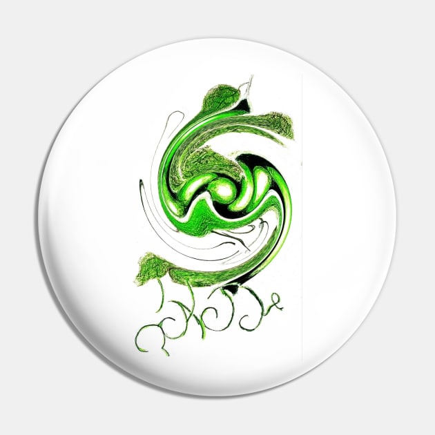 GREEN SWIRL, PEAS Pin by Art is Sandy