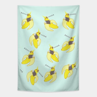 screaming banan birb pattern Tapestry