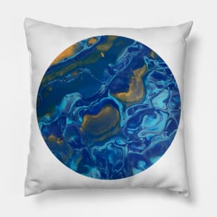 Blue and Yellow / Acrylic Pouring Pillow