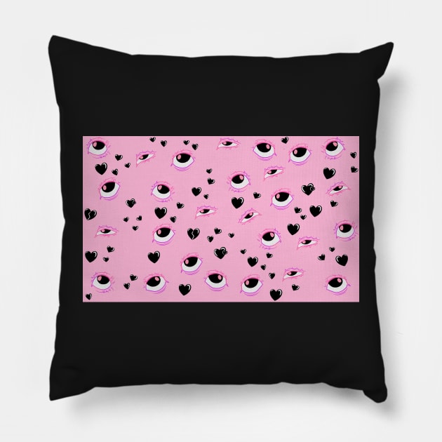 In your Hearts and Eyes on Pink Pillow by FrostedSoSweet