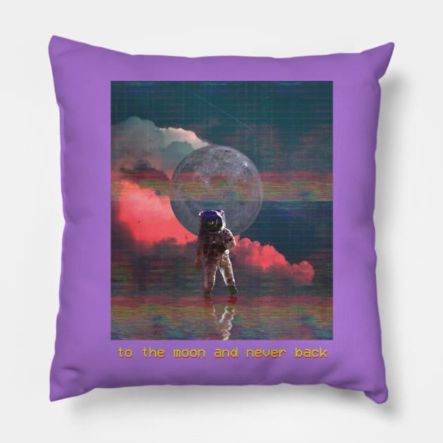 to the moon and never back Pillow by purplecrowshub