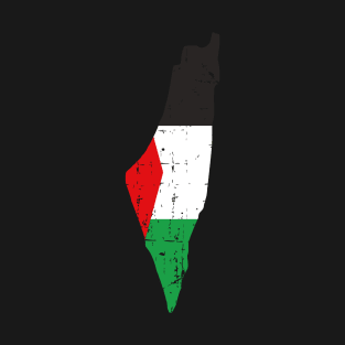 The Palestine Map And Flag - Falastine Wants Freedom T-Shirt