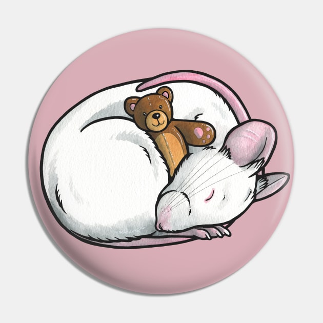 White pet mouse Pin by animalartbyjess