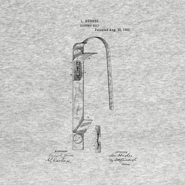 Disover Electric Belt Vintage Patent Hand Drawing - Electrician - T-Shirt