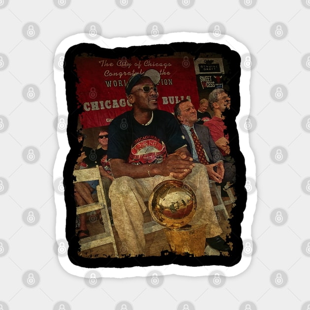 Michael Jordan, 1998 Chicago Bulls Championship Parade Magnet by Omeshshopart