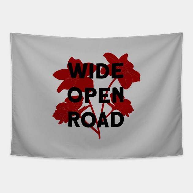 Wide Open Road, burgundy & black Tapestry by Perezzzoso