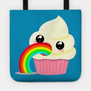 Kawaii Puking Rainbow Cupcake Emoji Tote