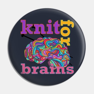 Knit For Brains Pin