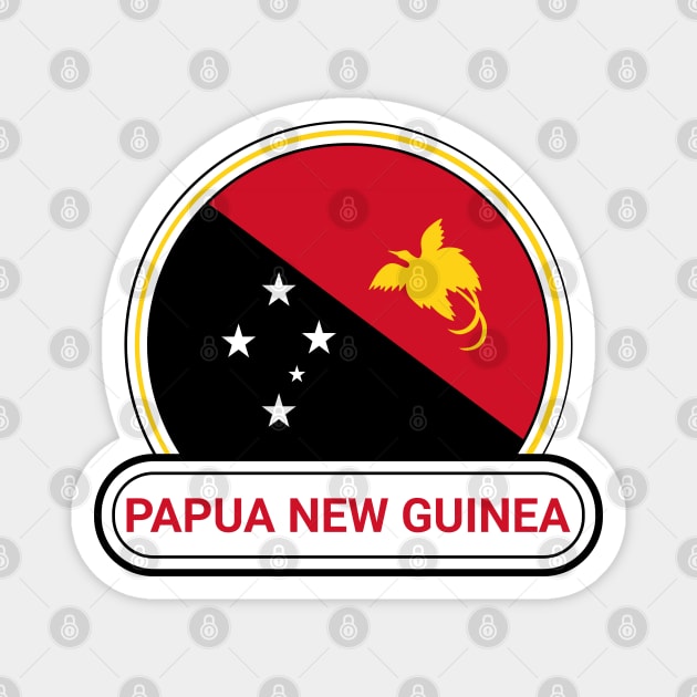 Papua New Guinea Country Badge - Papua New Guinea Flag Magnet by Yesteeyear