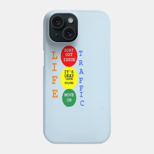 Life Traffic Design on Light Blue Background Phone Case