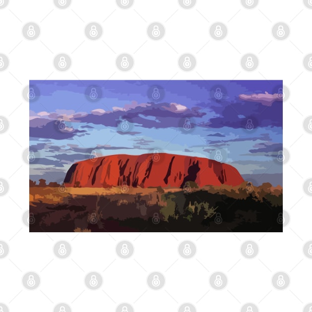 Uluru Sunset Digital Painting by gktb