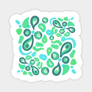 Green Pattern paint abstract Magnet