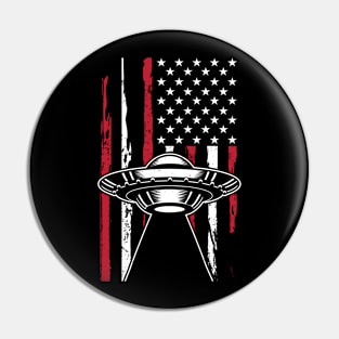 American flag alien ufo Pin