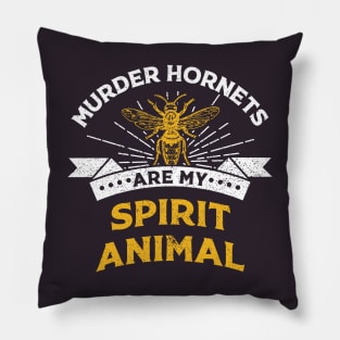 "Hornets Are My Spirit Animal" Vintage Funny Hornet Design Pillow