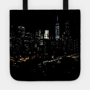 All of the Lights Manhattan Skyline Night Brooklyn Bridge New York City Tote