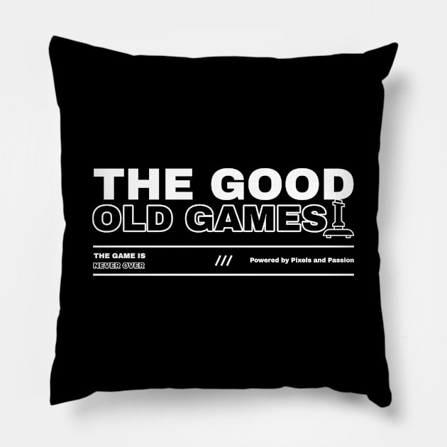 The Good Old Games /// Powered by Pixels and Passion Gaming Pillow by Homemade Muse